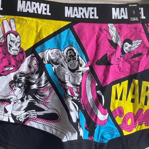 Torrid Marvel Boyshorts NWT Women's 3X Iron Man, Captain America, Wasp Falcon - Picture 5 of 5